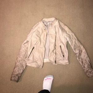 Light pink leather jacket